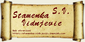 Stamenka Vidnjević vizit kartica